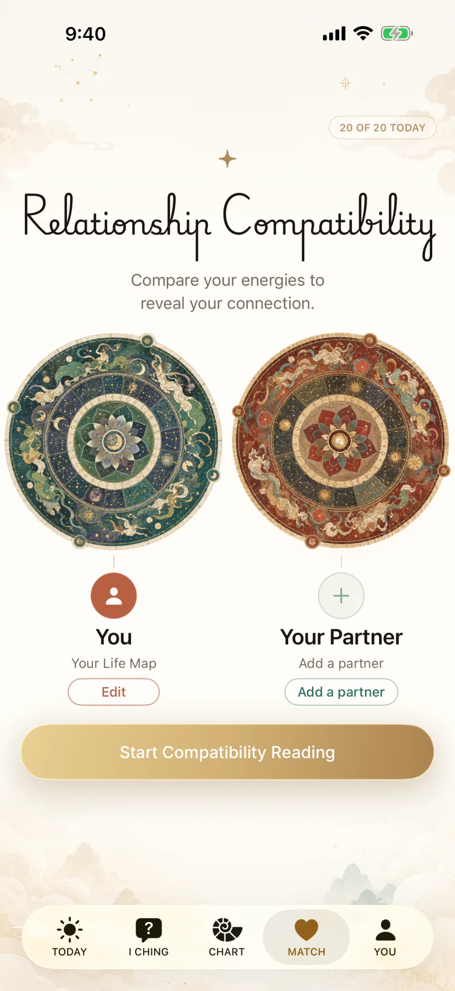 Daoly relationship compatibility setup with two BaZi profiles