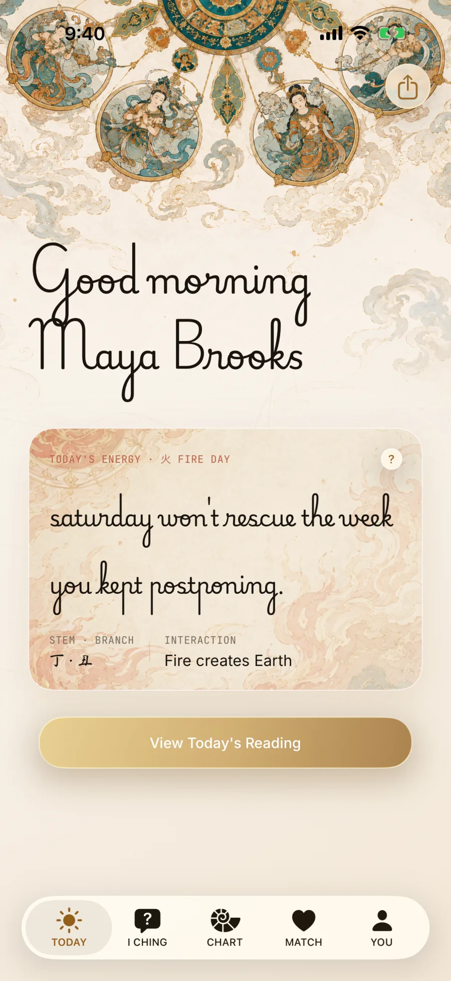 Daoly Today tab with a personalized daily energy preview
